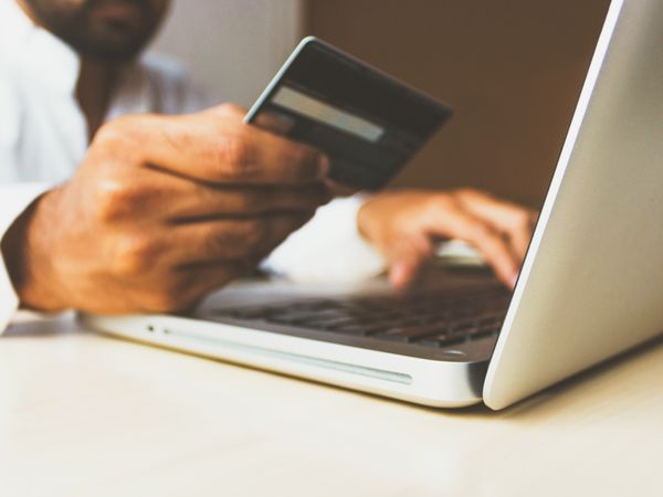 Man doing online transactions